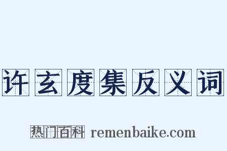 许玄度集反义词是什么意思的图片